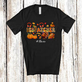 MacnyStore - Personalized Custom Name Dispatcher; Lovely Thanksgiving Leopard Plaid Pumpkin Turkey T-Shirt