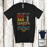 MacnyStore - Personalized Custom Name Dog Dad Great Grandpa, Vintage Father's Day Boston Terrier, Family T-Shirt
