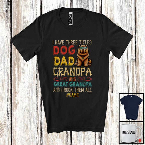 MacnyStore - Personalized Custom Name Dog Dad Great Grandpa, Vintage Father's Day Chow Chow, Family T-Shirt