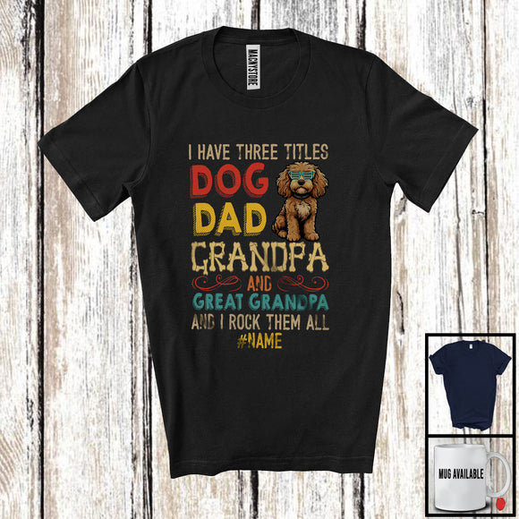 MacnyStore - Personalized Custom Name Dog Dad Great Grandpa, Vintage Father's Day Cockapoo, Family T-Shirt