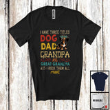 MacnyStore - Personalized Custom Name Dog Dad Great Grandpa, Vintage Father's Day Dachshund, Family T-Shirt