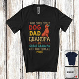 MacnyStore - Personalized Custom Name Dog Dad Great Grandpa, Vintage Father's Day Irish Setter, Family T-Shirt