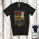 MacnyStore - Personalized Custom Name Dog Dad Great Grandpa, Vintage Father's Day Maltese, Family T-Shirt