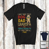 MacnyStore - Personalized Custom Name Dog Dad Great Grandpa, Vintage Father's Day Poodle, Family T-Shirt