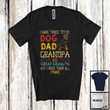 MacnyStore - Personalized Custom Name Dog Dad Great Grandpa, Vintage Father's Day Rottweiler, Family T-Shirt