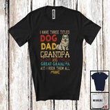 MacnyStore - Personalized Custom Name Dog Dad Great Grandpa, Vintage Father's Day Samoyed, Family T-Shirt