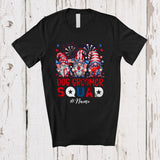 MacnyStore - Personalized Custom Name Dog Groomer Squad; Adorable 4th Of July Three Patriotic Gnomes T-Shirt