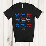 MacnyStore - Personalized Custom Name Donkey Donkey Boom; Joyful 4th Of July US Flag Donkey; Farmer Patriotic T-Shirt