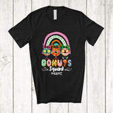 MacnyStore - Personalized Custom Name Donut Squad; Amusing Leopard Three Donuts Wearing Sunglasses; Rainbow T-Shirt