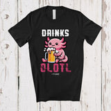 MacnyStore - Personalized Custom Name Drink Alotl; Adorable Drinks Axolotl Nerd Lover; Girls Women Family T-Shirt