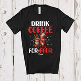 MacnyStore - Personalized Custom Name Drink Coffee For Four; Adorable Christmas Coffee Pregnancy; Family T-Shirt