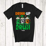 MacnyStore - Personalized Custom Name Drink Up; Joyful St. Patrick's Day Three Beer Glasses; Drunk Drinking T-Shirt