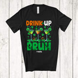 MacnyStore - Personalized Custom Name Drink Up; Joyful St. Patrick's Day Three Cocktail Glasses; Drunk Drinking T-Shirt