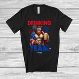 MacnyStore - Personalized Custom Name Drinking Team; Humorous 4th Of July Bigfoot Drunker Beer; Patriotic T-Shirt