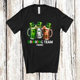 MacnyStore - Personalized Custom Name Drinking Team; Joyful St. Patrick's Day Three Beer Glasses Irish Drunker T-Shirt