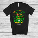 MacnyStore - Personalized Custom Name Drinks Well; Joyful St. Patrick's Day Leprechaun Drinking Beer T-Shirt