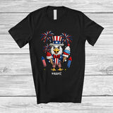 MacnyStore - Personalized Custom Name Eagle Ice Cream; Joyful 4th Of July American Flag; Patriotic T-Shirt