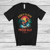MacnyStore - Personalized Custom Name Early Clock Proud Dad; Amazing Father's Day Rooster Vintage; Family T-Shirt
