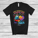 MacnyStore - Personalized Custom Name Easily Distracted By Siamese Cat And Yarn; Lovely Knitting Heart T-Shirt