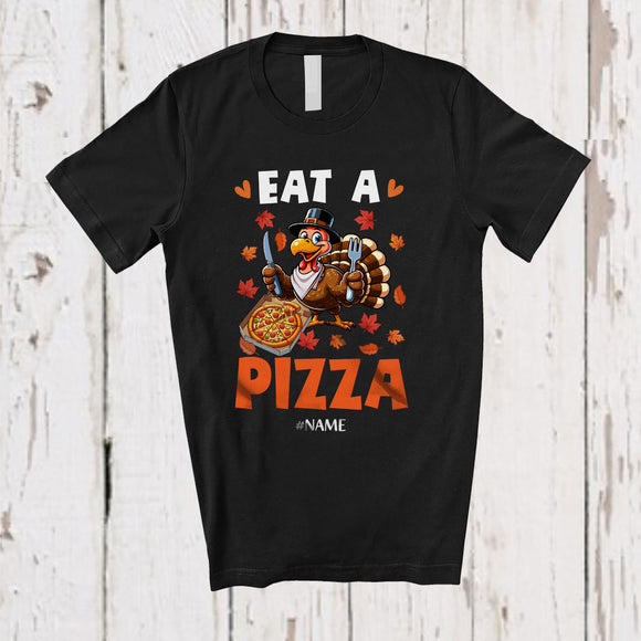 MacnyStore - Personalized Custom Name Eat A Pizza; Awesome Thanksgiving Turkey Pizza Food; Fall Family T-Shirt