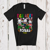 MacnyStore - Personalized Custom Name Egg Hunt Squad; Joyful Easter Three Bunnies With Easter Basket Egg T-Shirt