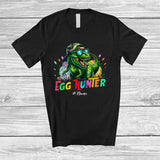 MacnyStore - Personalized Custom Name Egg Hunter; Joyful Easter Custom Name Camo T-Rex Sunglasses T-Shirt