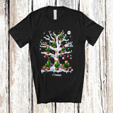 MacnyStore - Personalized Custom Name Elf Santa Cactus On Christmas Tree; Awesome X-mas Lights Snowing T-Shirt