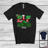 MacnyStore - Personalized Custom Name Elf Squad; Adorable Christmas Plaid Elf; Boy Girl Family Cousin Group T-Shirt