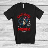 MacnyStore - Personalized Custom Name Employee Of The Month; Joyful Dabbing T Rex Men Boy Family T-Shirt