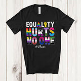 MacnyStore - Personalized Custom Name Equality Hurts No One; Proud LGBTQ Strong Hand Rainbow; Gay Pride T-Shirt