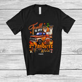 MacnyStore - Personalized Custom Name Fall Is My 2nd Favorite F-Word; Joyful Thanksgiving Llama Pickup T-Shirt
