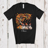 MacnyStore - Personalized Custom Name Fall Tree Pug Owner; Lovely Thanksgiving Fall Tree Pumpkin Family T-Shirt