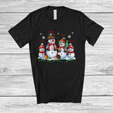 MacnyStore - Personalized Custom Name Family Snowman; Joyful Christmas Mom Dad Son Daughter; Snowing T-Shirt