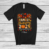 MacnyStore - Personalized Custom Name Family Thanksgiving 2025 Time Spent Together; Lovely Turkey Fall Leaf T-Shirt