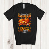 MacnyStore - Personalized Custom Name Family Thanksgiving 2025; Lovely Leopard Plaid Turkey Pumpkin T-Shirt