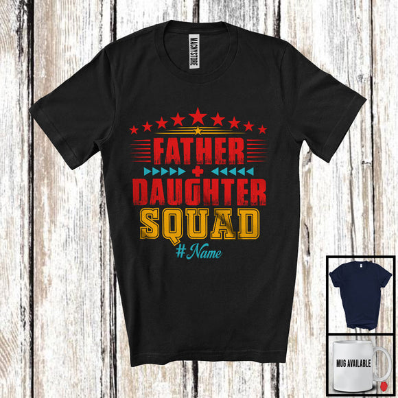 MacnyStore - Personalized Custom Name Father Daughter Squad, Amazing Father's Day Vintage, Family Group T-Shirt