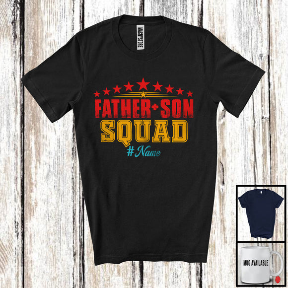 MacnyStore - Personalized Custom Name Father Son Squad, Amazing Father's Day Vintage, Dad Family Group T-Shirt