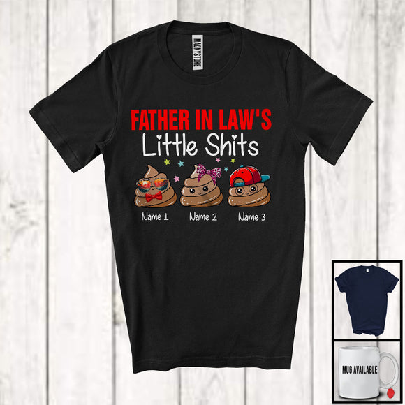 MacnyStore - Personalized Custom Name Father in law's Little Sh*ts, Humorous Father's Day Poops, Family Group T-Shirt