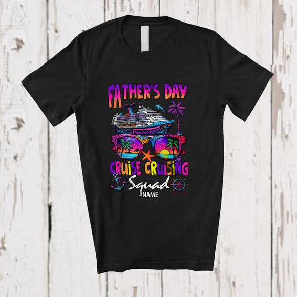 MacnyStore - Personalized Custom Name Father's Day Cruise Cruising Squad; Joyful Summer Birthday Sunglasses T-Shirt