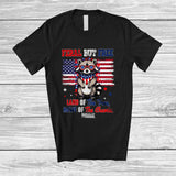 MacnyStore - Personalized Custom Name Feral But Free; Amazing 4th of July Raccoon American Flag; Patriotic T-Shirt