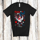 MacnyStore - Personalized Custom Name Feral But Free; Awesome 4th Of July American Flag Chicken Farmer T-Shirt