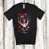 MacnyStore - Personalized Custom Name Feral But Free; Awesome 4th Of July American Flag Goose Farmer T-Shirt