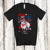 MacnyStore - Personalized Custom Name Feral But Free; Awesome 4th Of July American Flag Sheep Farmer T-Shirt