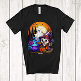 MacnyStore - Personalized Custom Name Ferret Witch; Creepy Halloween Moon Boo Ghost Wild Animal Lover T-Shirt