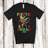 MacnyStore - Personalized Custom Name Fiesta Squad; Joyful Cinco De Mayo Dabbing Mexican Boy Sombrero T-Shirt
