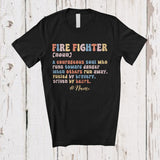 MacnyStore - Personalized Custom Name Firefighter Definition; Humorous Groovy Firemen Firefighter; Family T-Shirt