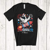 MacnyStore - Personalized Custom Name Firequacker; Humorous 4th Of July Goose Riding Firecracker; Patriotic T-Shirt