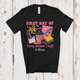 MacnyStore - Personalized Custom Name First Day Doing Teacher Stuff; Joyful Back To School Leopard Coffee T-Shirt