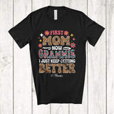 MacnyStore - Personalized Custom Name First Mom Now Grammie; Awesome Mother's Day Leopard Flowers T-Shirt
