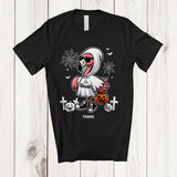 MacnyStore - Personalized Custom Name Flamingo Boo Ghost Cosplay; Lovely Halloween Flamingo Sunglasses T-Shirt